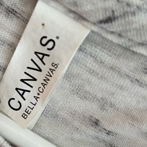 Bella Canvas Gray Paperwhite Triangle Logo Shirt - Picture 4 of 5